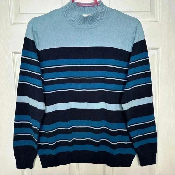 Northern Reflections Sweater Kick Neck Stripes Blue Size Extra  Large - Picture 1 of 16